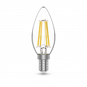 Лампа светодиодная филаментная Gauss E14 4,5W 2700К прозрачная 1031115