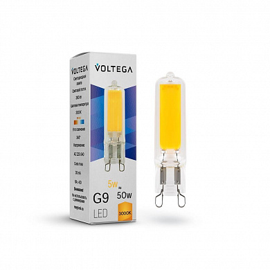 Лампа светодиодная Voltega G9 5W 3000К прозрачная VG9-K2G9warm5W 7181