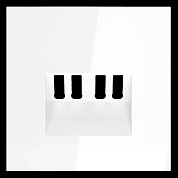 Накладка для розетки акустической 4-местной , S70 (белый глянцевый) Voltum VLS001501