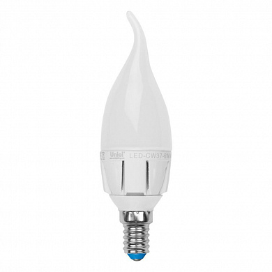 Лампа светодиодная диммируемая Uniel E14 6W 4500K матовая LED-CW37-6W/NW/E14/FR/DIM 08692
