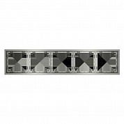 Рамка пластиковая Voltum S70 на 5 постов, (сталь) VLS100505