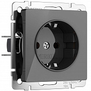 Розетка с заземлением Werkel графит акрил W1171044 4690389197505