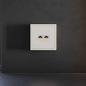 Накладка для розетки компьютерной двойной RJ45+RJ45 кат.6, S70 (хлопок) Voltum VLS001413