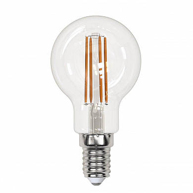 Лампа светодиодная филаментная Uniel E14 13W 4000K прозрачная LED-G45-13W/4000K/E14/CL PLS02WH UL-00005906