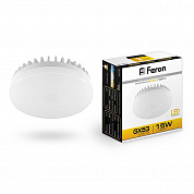 Лампа светодиодная Feron GX53 15W 2700K Таблетка Матовая LB-454 25834