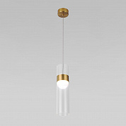 Подвесной светодиодный светильник Eurosvet Lumen 50244/1 Led латунь/прозрачный