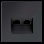 Накладка для розетки компьютерной двойной RJ45+RJ45 кат.6, S70 (графит) Voltum VLS001407
