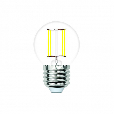 Лампа светодиодная филаментная Volpe E27 6W 3000K прозрачная LED-G45-6W/3000K/E27/CL/SLF UL-00008308