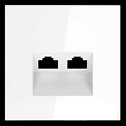 Накладка для розетки компьютерной двойной RJ45+RJ45 кат.6, S70 (белый глянцевый) Voltum VLS001401