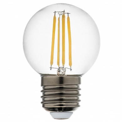Лампа светодиодная филаментная Lightstar LED Filament E27 6W 3000K шар прозрачный 933822