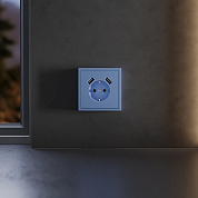Накладка для розетки с заземлением и защитными шторками, с USB A+A, S70 (деним) Voltum VLS000915