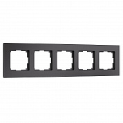 Рамка Werkel Senso на 5 постов черный стекло soft-touch W0053108 4690389214288