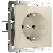 Розетка с заземлением, безвинтовой зажим Werkel слоновая кость W1171303 4690389155772