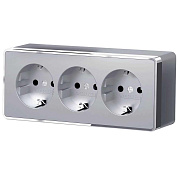 Розетка тройная с заземлением и шторками Werkel Gallant серебряный W5073106 4690389167195