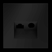 Накладка для розетки TV+RJ45 кат. 6, S70 (черный матовый) Voltum VLS002708