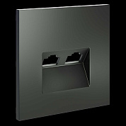 Накладка для розетки компьютерной двойной RJ45+RJ45 кат.6, S70 (титан) Voltum VLS001406