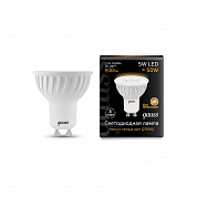 Лампа светодиодная Gauss GU10 5W 3000K матовая 101506105