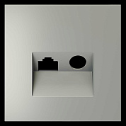 Накладка для розетки TV+RJ45 кат. 6, S70 (сталь) Voltum VLS002705