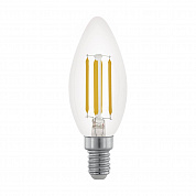 Лампа светодиодная филаментная диммируемая Eglo E14 3,5W 2700К прозрачная 11704
