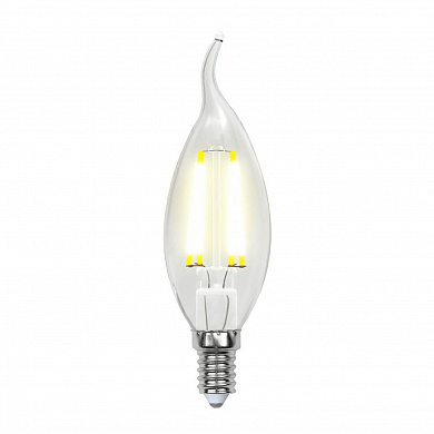 Лампа светодиодная филаментная Uniel E14 6W 4000K прозрачная LED-CW35-6W/NW/E14/CL PLS02WH UL-00001374